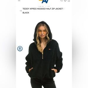 Aviator Nation Teddy Apres Hooded half zip